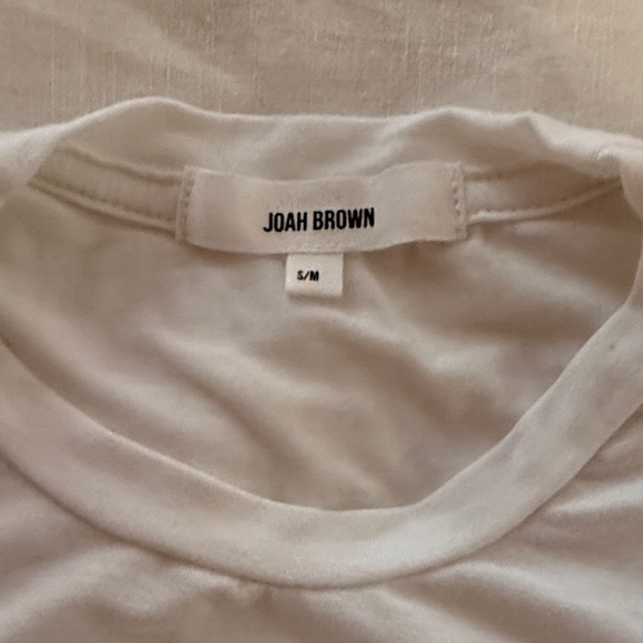 SOLD OUT JOAH BROWN WHITE BOYFRIEND T-Shirt TEE S/M - Picture 2 of 5